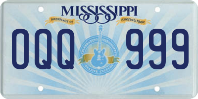 MS license plate OQQ999