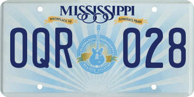 MS license plate OQR028