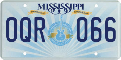 MS license plate OQR066