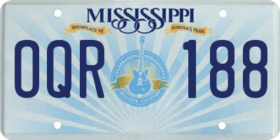 MS license plate OQR188