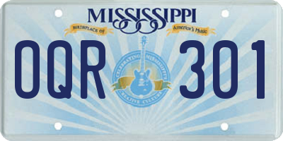 MS license plate OQR301