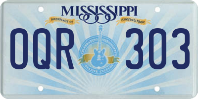 MS license plate OQR303