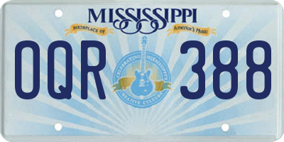 MS license plate OQR388