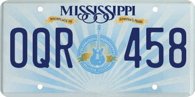 MS license plate OQR458