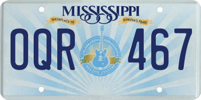 MS license plate OQR467