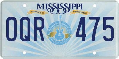 MS license plate OQR475