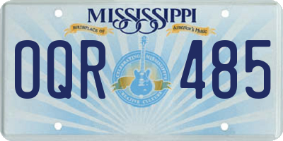 MS license plate OQR485