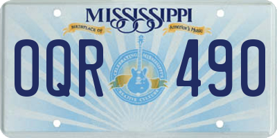 MS license plate OQR490
