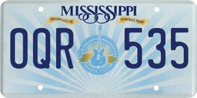 MS license plate OQR535