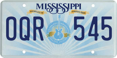 MS license plate OQR545