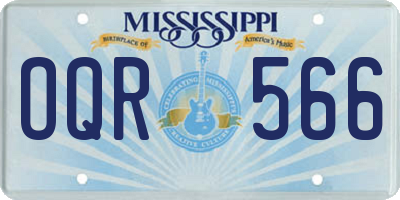 MS license plate OQR566