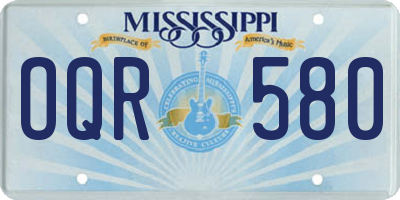 MS license plate OQR580