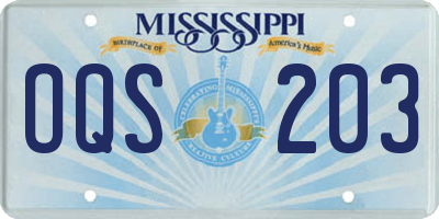 MS license plate OQS203