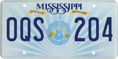 MS license plate OQS204