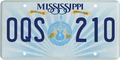 MS license plate OQS210