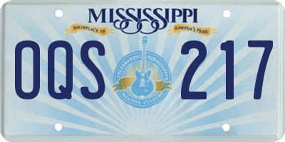 MS license plate OQS217
