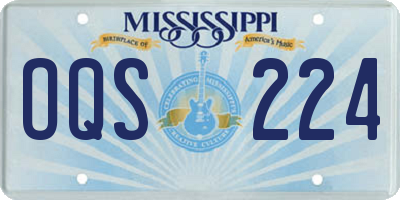 MS license plate OQS224
