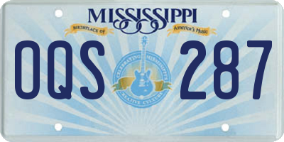 MS license plate OQS287