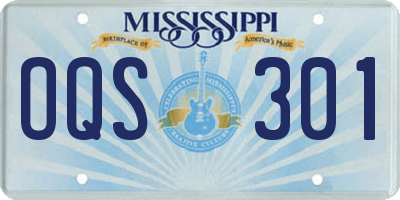 MS license plate OQS301