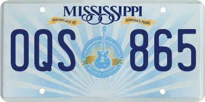 MS license plate OQS865