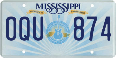 MS license plate OQU874