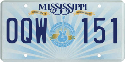 MS license plate OQW151