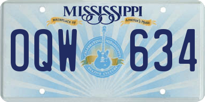 MS license plate OQW634