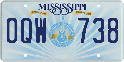 MS license plate OQW738