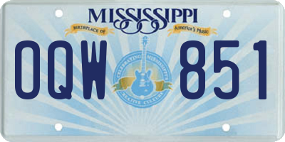 MS license plate OQW851