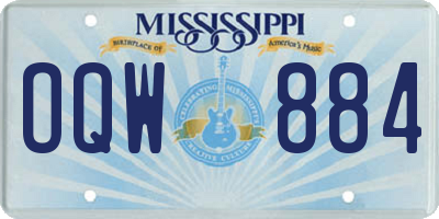 MS license plate OQW884