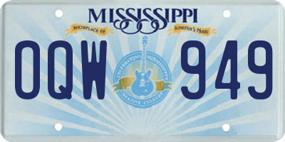 MS license plate OQW949