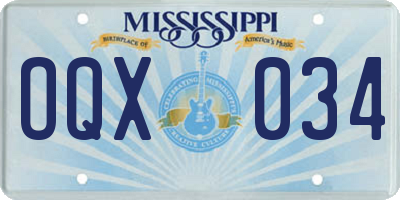 MS license plate OQX034