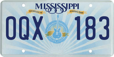 MS license plate OQX183