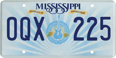 MS license plate OQX225