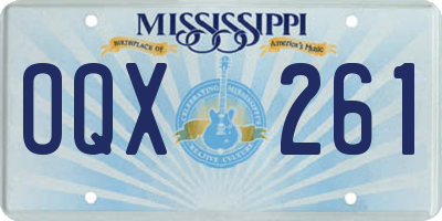 MS license plate OQX261