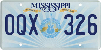 MS license plate OQX326