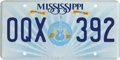 MS license plate OQX392