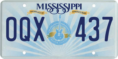 MS license plate OQX437