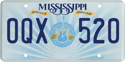 MS license plate OQX520