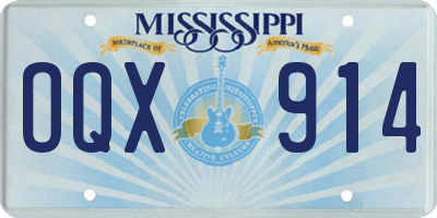 MS license plate OQX914