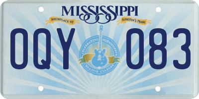 MS license plate OQY083