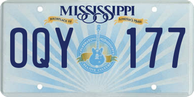 MS license plate OQY177