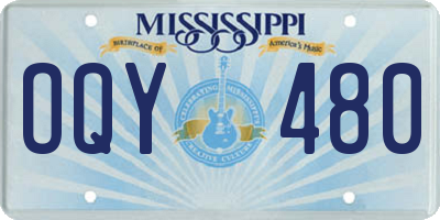MS license plate OQY480