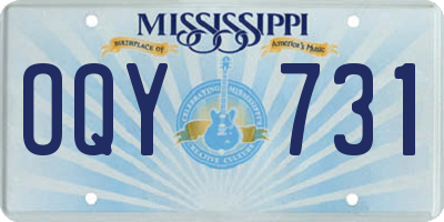 MS license plate OQY731