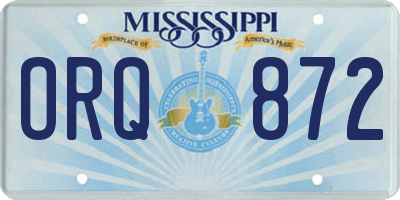 MS license plate ORQ872