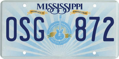 MS license plate OSG872