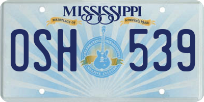 MS license plate OSH539