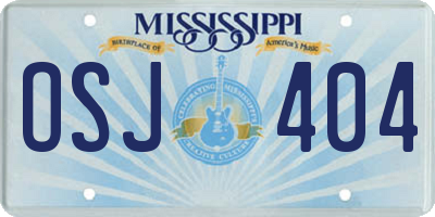 MS license plate OSJ404