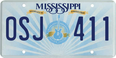 MS license plate OSJ411