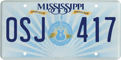 MS license plate OSJ417